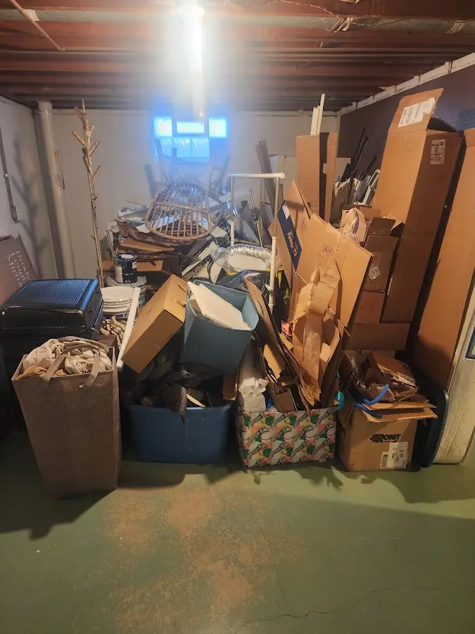 Roll-off dumpster container at job site for 6 Yard Dumpster Rental in Concordia